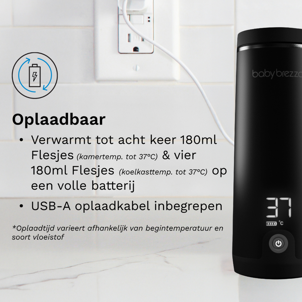 Superfast Portable Bottle Warmer - Oplaadbare flessenwarmer voor flesvoeding en moedermelk - product thumbnail